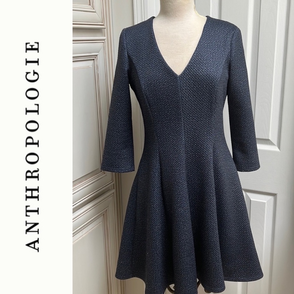 Anthropologie Hutch Long Sleeve Fit and Flare Dress